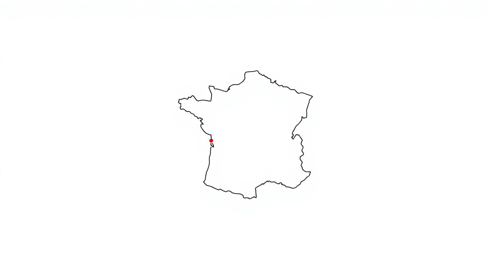 Carte de France au trait avec un point rouge